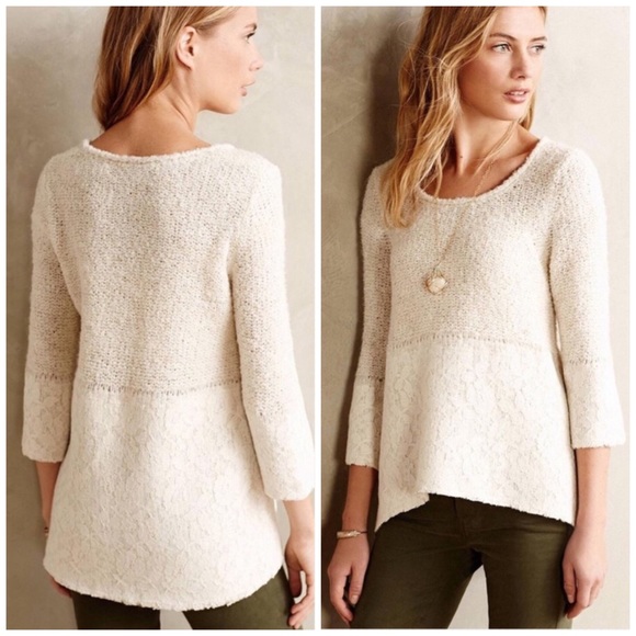 Anthropologie Sweaters - Anthropologie Felted Lace Pullover